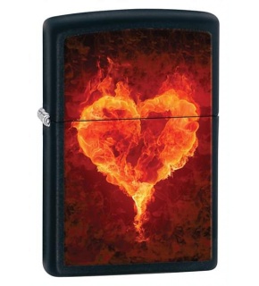 ZIPPO 28313 BURNING HEART BLACK MATTE